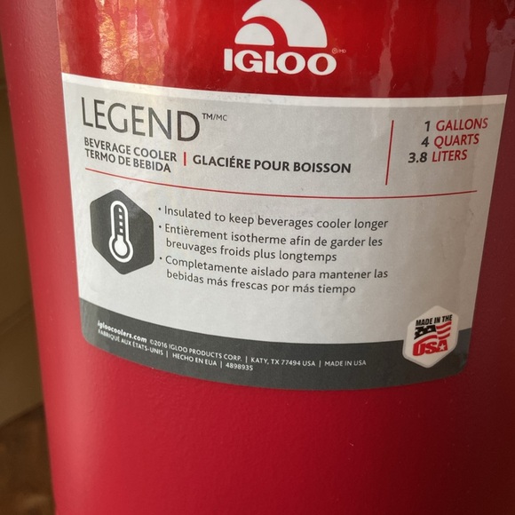 💙New Igloo Legend 1 Gallon Beverage Water Jug Container - Picture 2 of 5